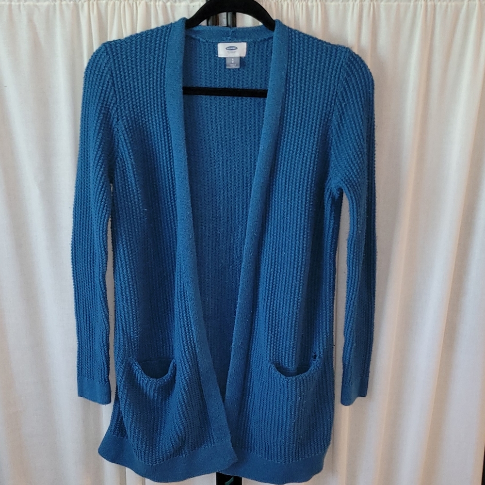 Old Navy women's size small blue sweater with pockets, fair condition - Picture 1 of 5